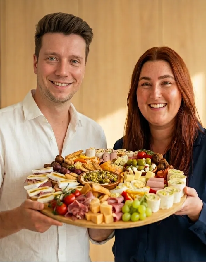 Dennis en Laura Meenhuijs van Thuijsgemaakt met een verse borrelplank uit Hengelo